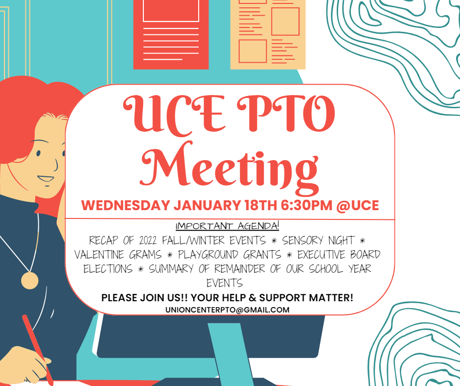UCE PTO Meeting 1/18/23 @ 6:30pm
